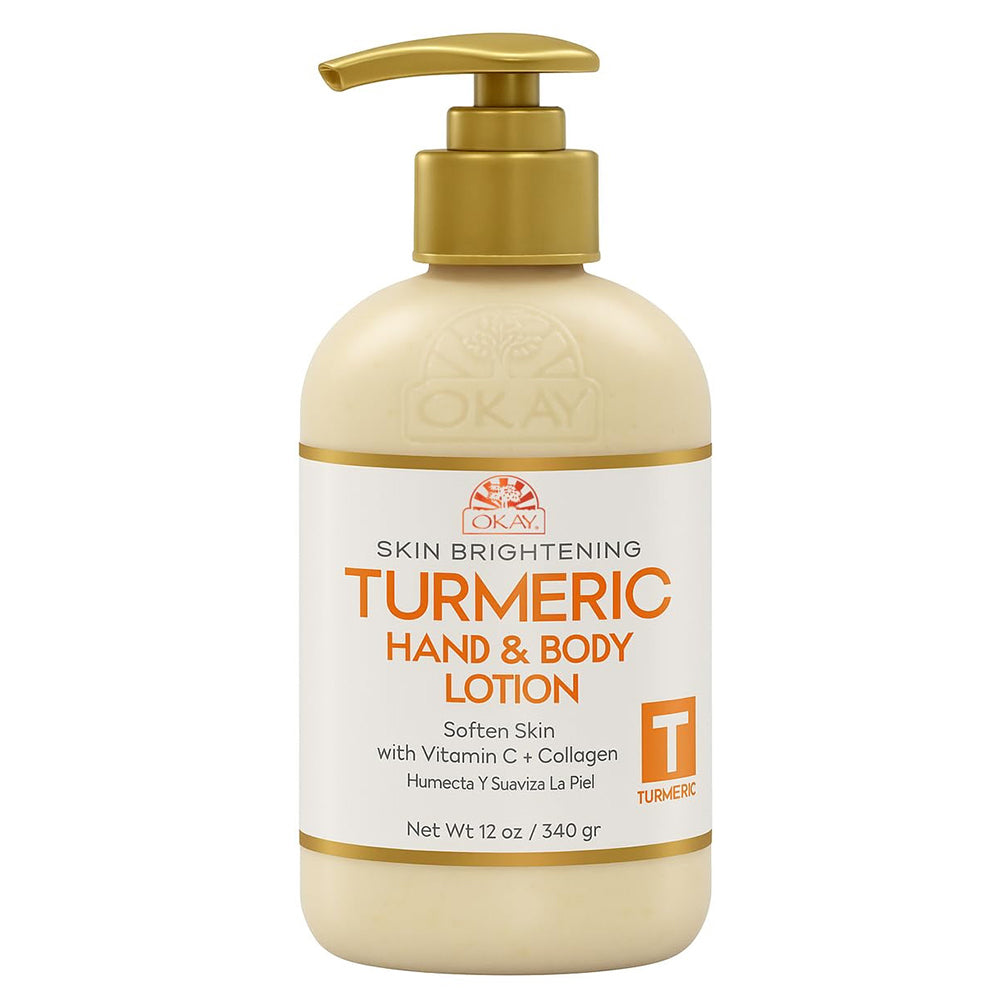 Okay Turmeric Hand and Body Lotion for Brightening and Soothing Skin 12Oz (340g)